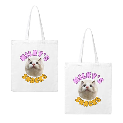 Customized Cute Puff Canvas Bag Tote Bag-Snacks