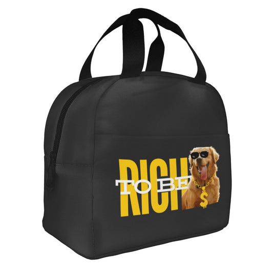 Customized Funny Pet Photo Bento Bag -To Be Rich Style