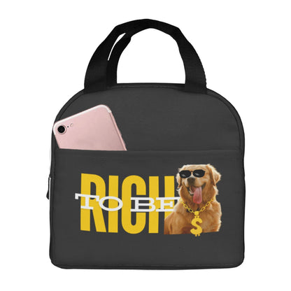 Customized Funny Pet Photo Bento Bag -To Be Rich Style