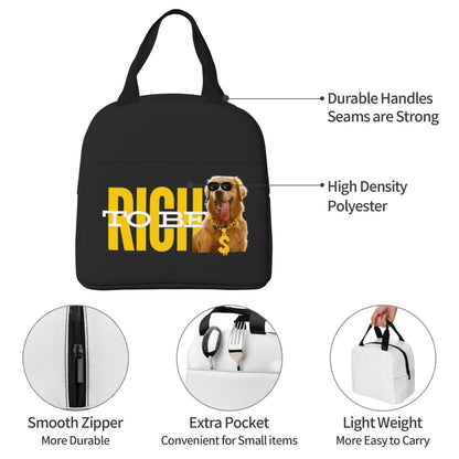 Customized Funny Pet Photo Bento Bag -To Be Rich Style