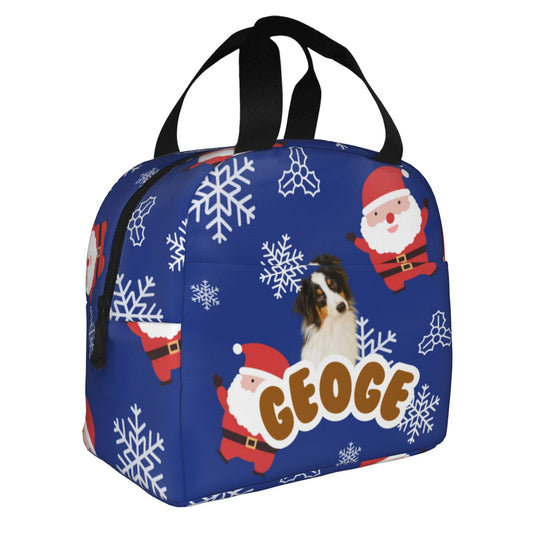 Customized Pet Photo Bento Bag Christmas Style