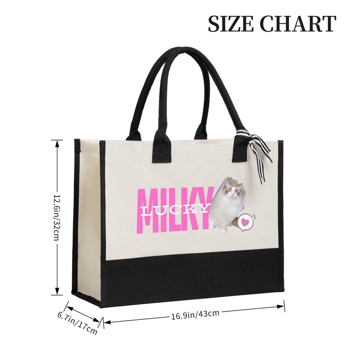 Customized Pet Photo Spliced Color Tote Bag