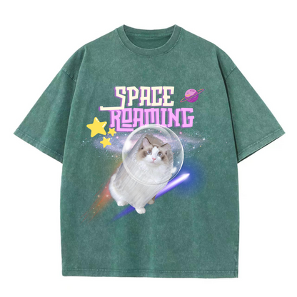 Space Roaming! Washed Style T-Shirt