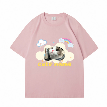 Cute Cloud Pet Avatar Custom Pet's Name T-Shirt