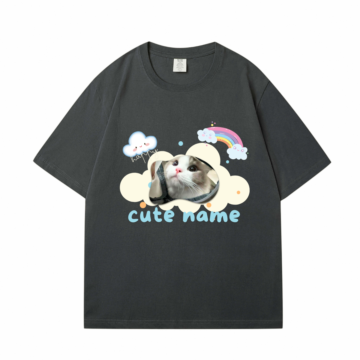 Cute Cloud Pet Avatar Custom Pet's Name T-Shirt