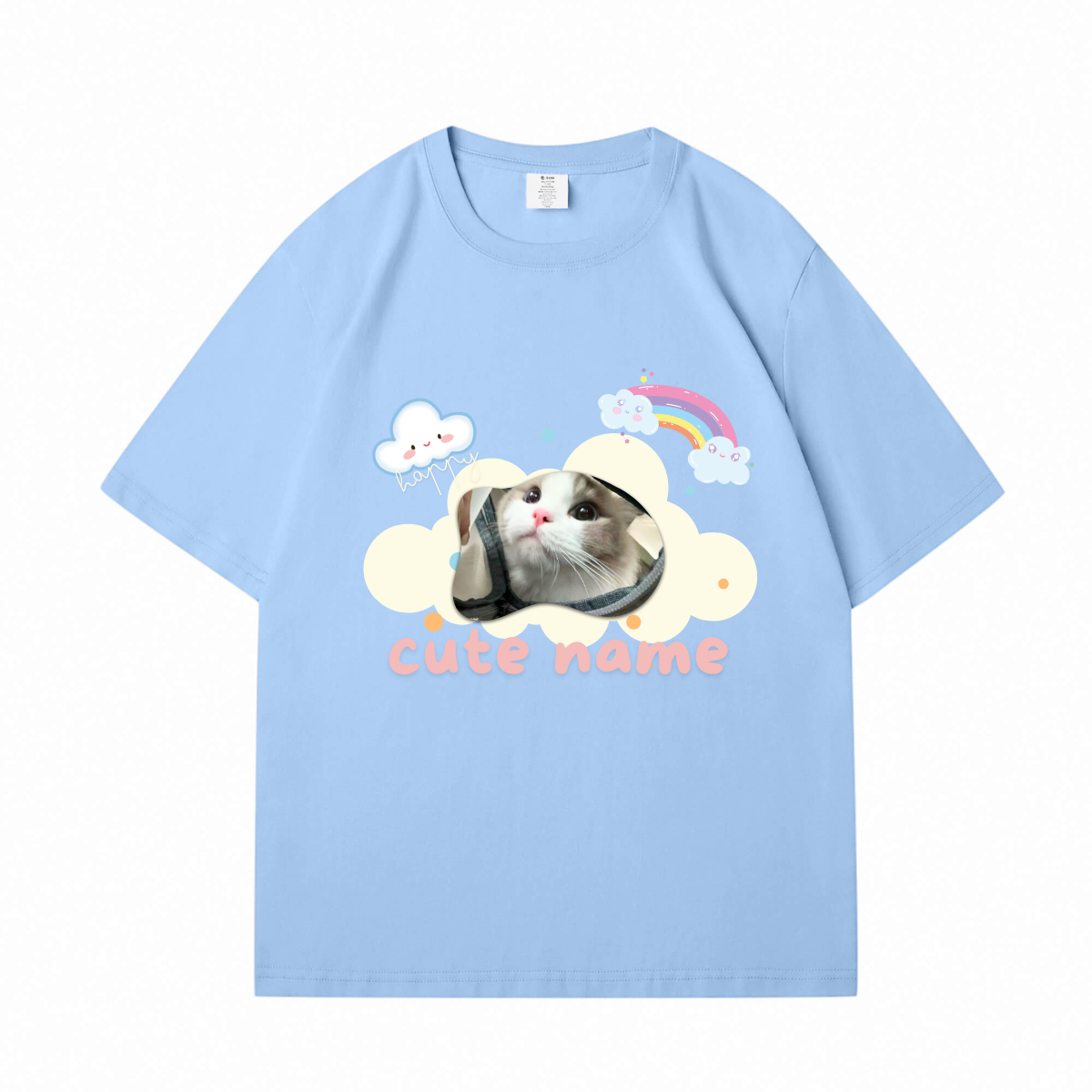 Cute Cloud Pet Avatar Custom Pet's Name T-Shirt